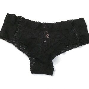 Victoria's Secret Black Lacie Lace-up Cheeky Panty Large NEW